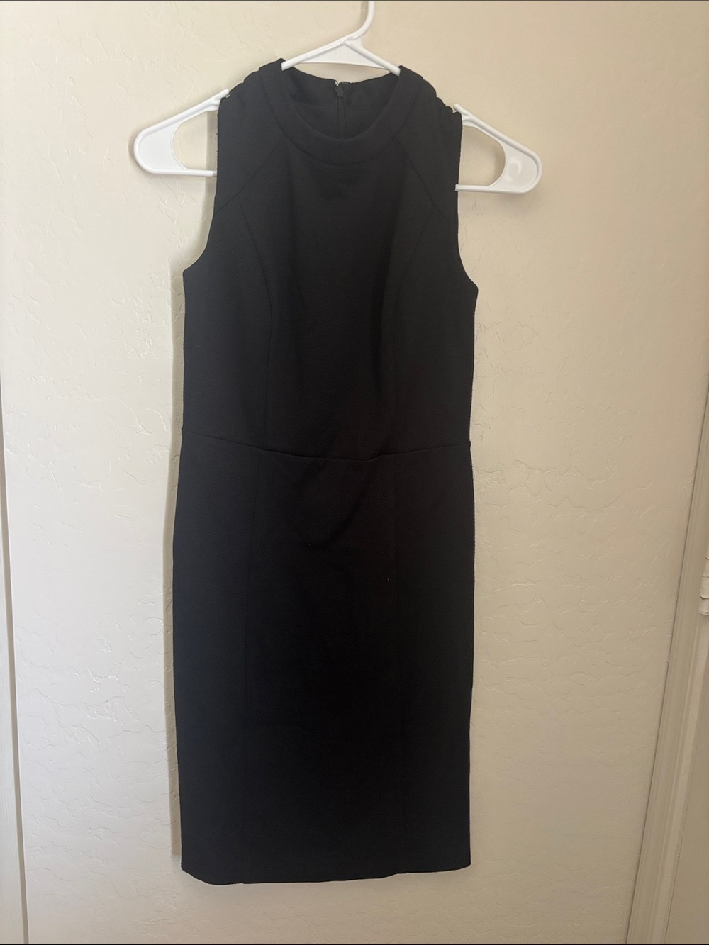 LOFT Black Sleeveless Midi Sheath Dress